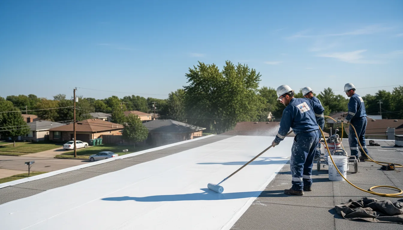 Commercial roof coating in Woodland, IL near me